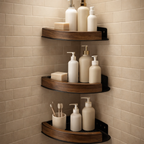 Etagere de douche d'angle sans perçage - Terra Noire - SHOWERMATE