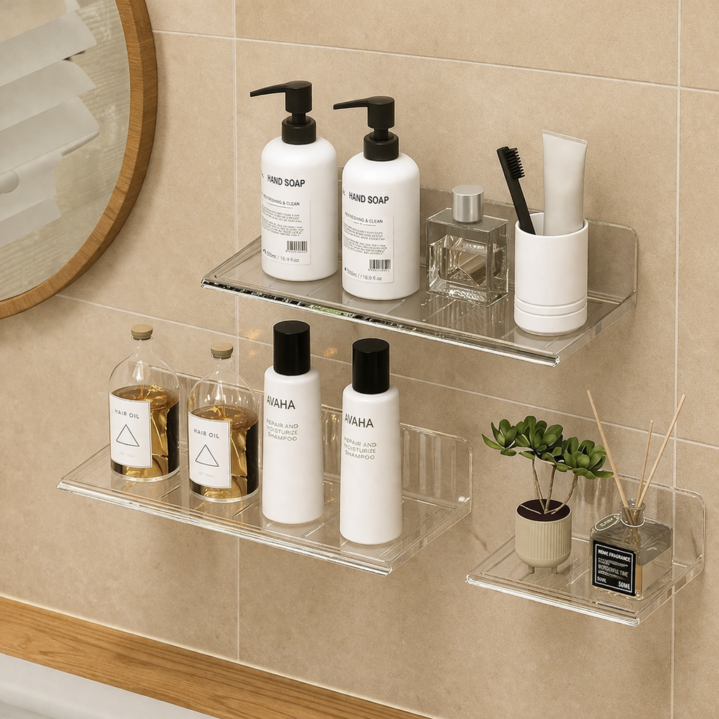 Etagere de douche sans perçage - Crystal Flow - SHOWERMATE