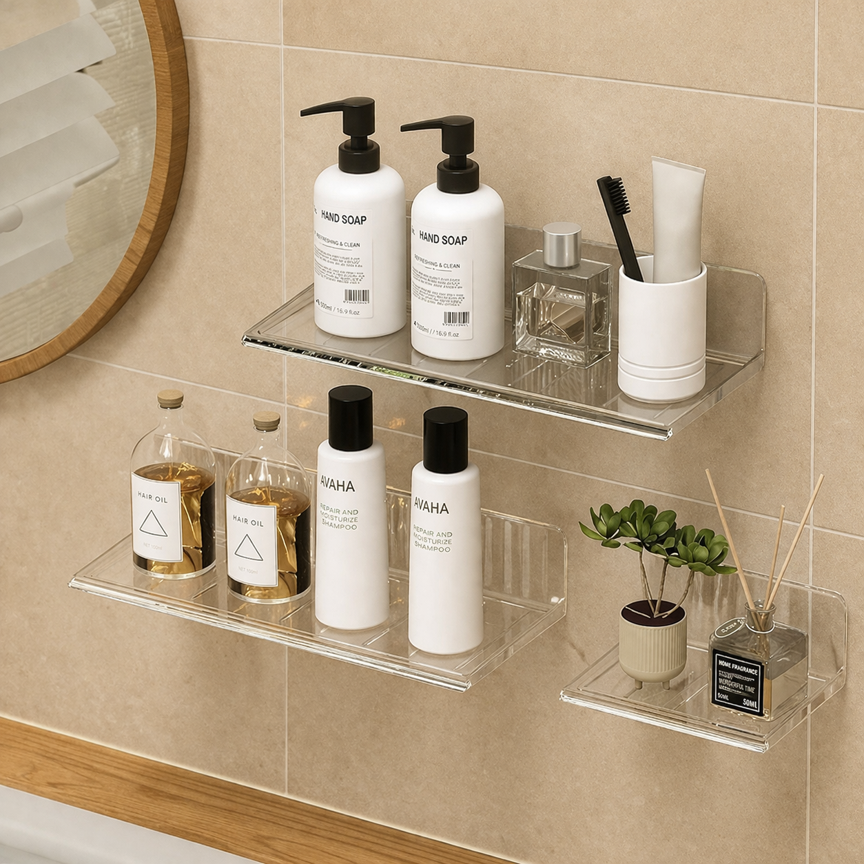 Etagere de douche sans perçage - Crystal Flow - SHOWERMATE