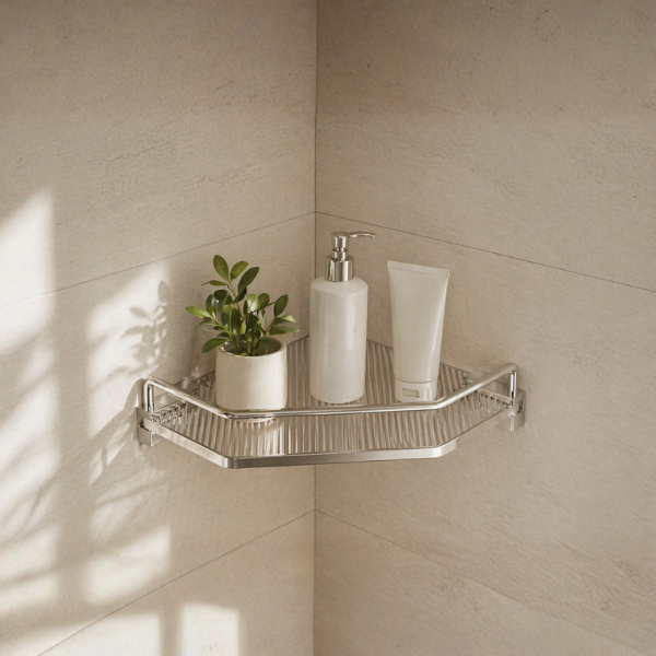 Etagère de douche d'angle sans perçage - Modern Aura